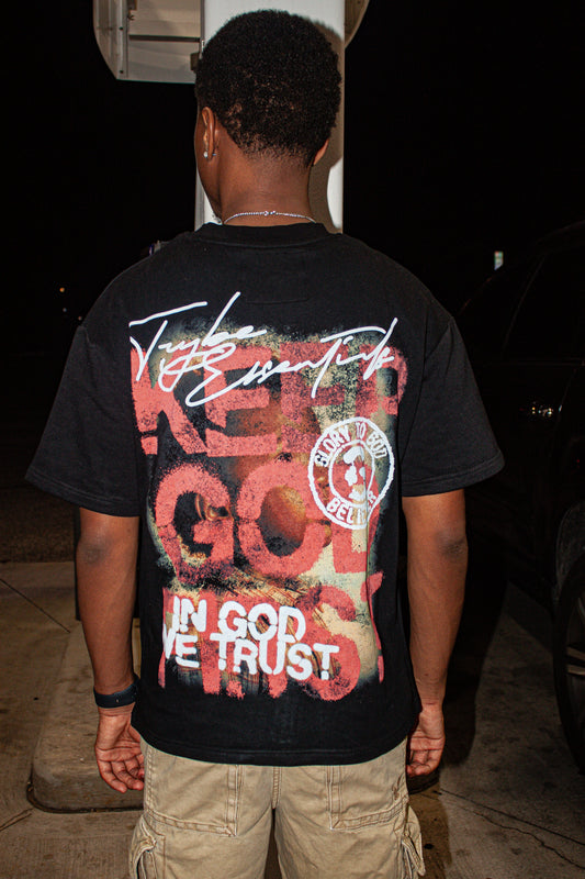 Black “Keep God First” Tee Shirt Trybe Essentials