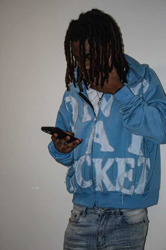 *One Way Ticket* Zip-Up (BLUE) Trybe Essentials