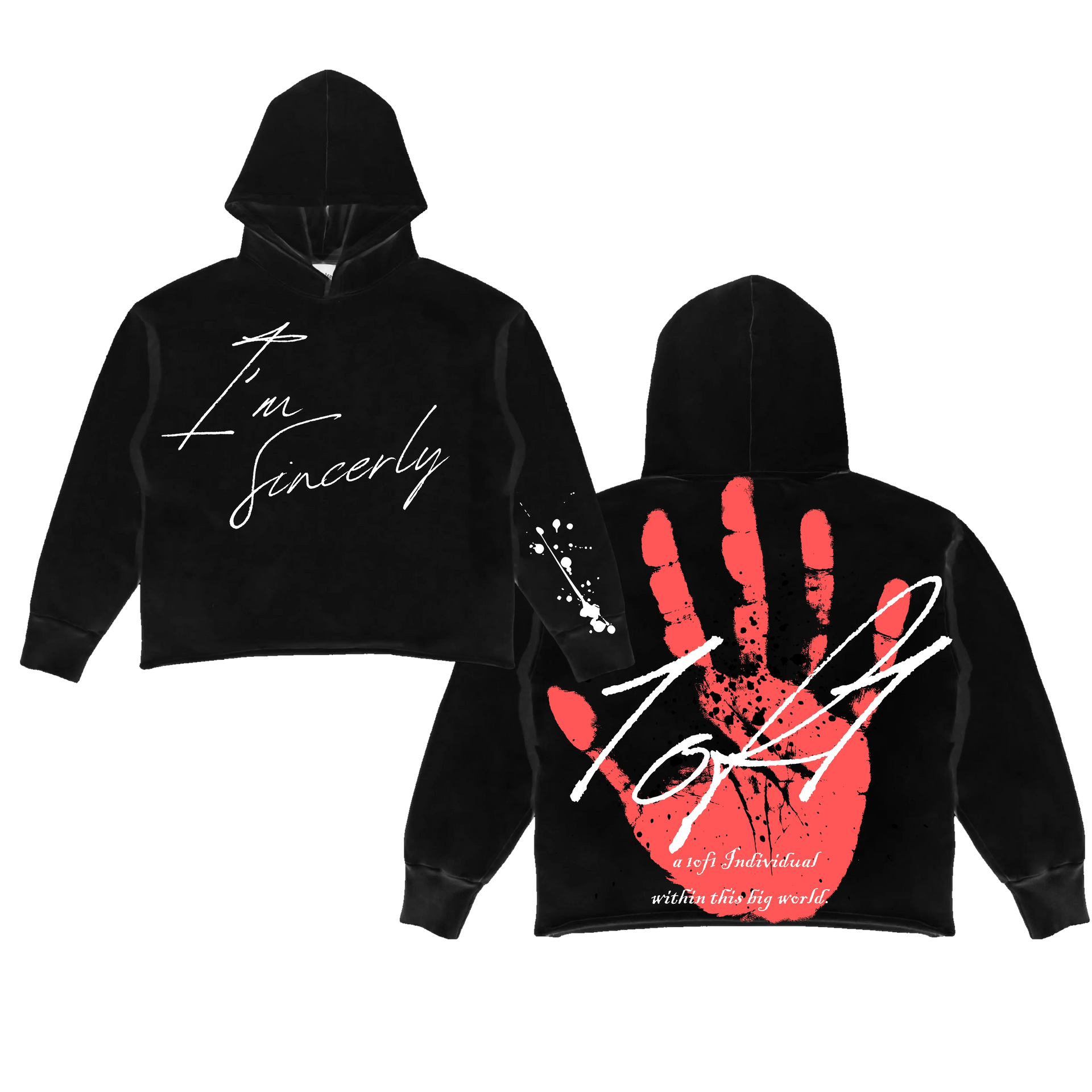 Shop Black SINCERELY 1of1 Cropped Hoodie - Limited Edition