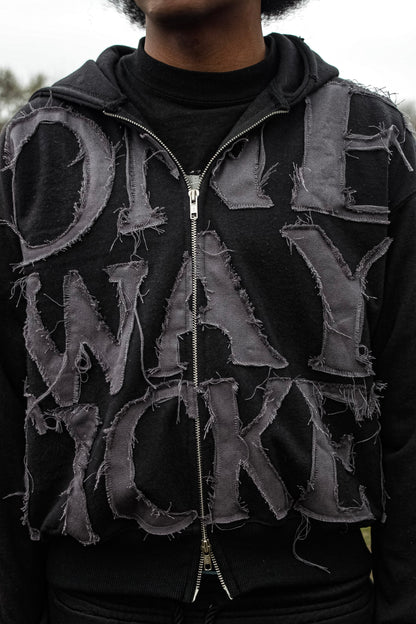 *One Way Ticket* Zip-up (Blackout) Trybe Essentials