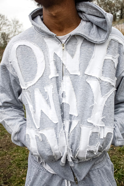 *One Way Ticket* Zip-Up (Oatmeal Grey) Trybe Essentials